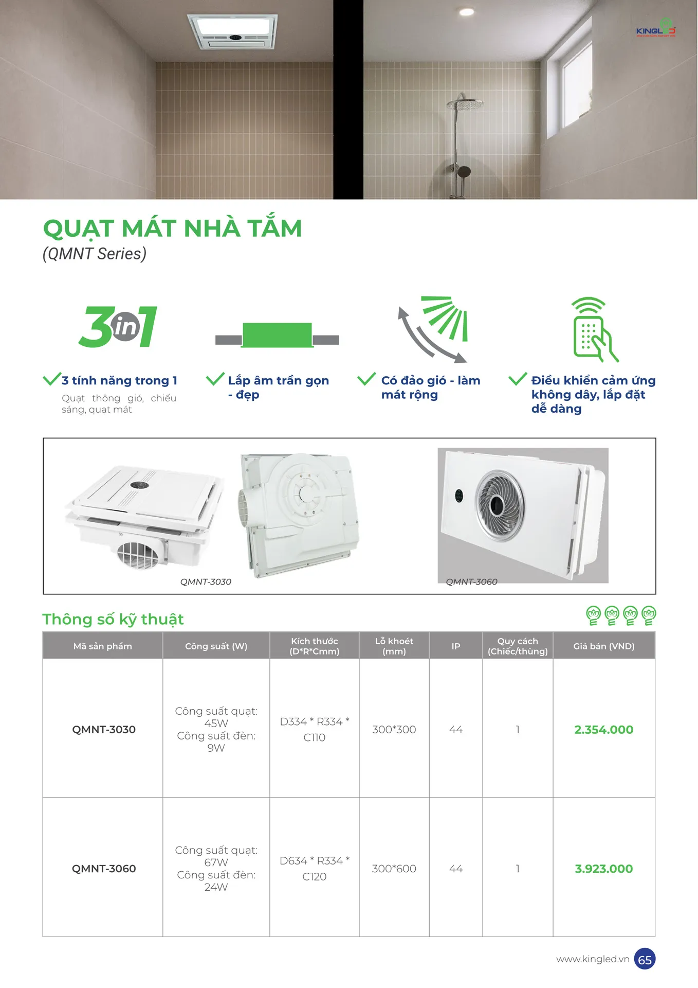 Catalogue Đèn KINGLED & KINGECO 2026 - Trang 65)