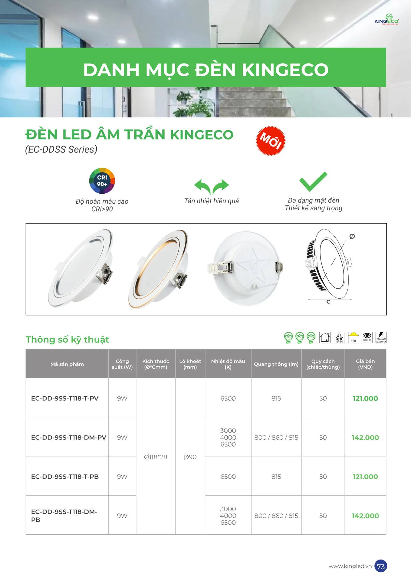 Catalogue Đèn KINGLED & KINGECO 2026 - Trang 73)