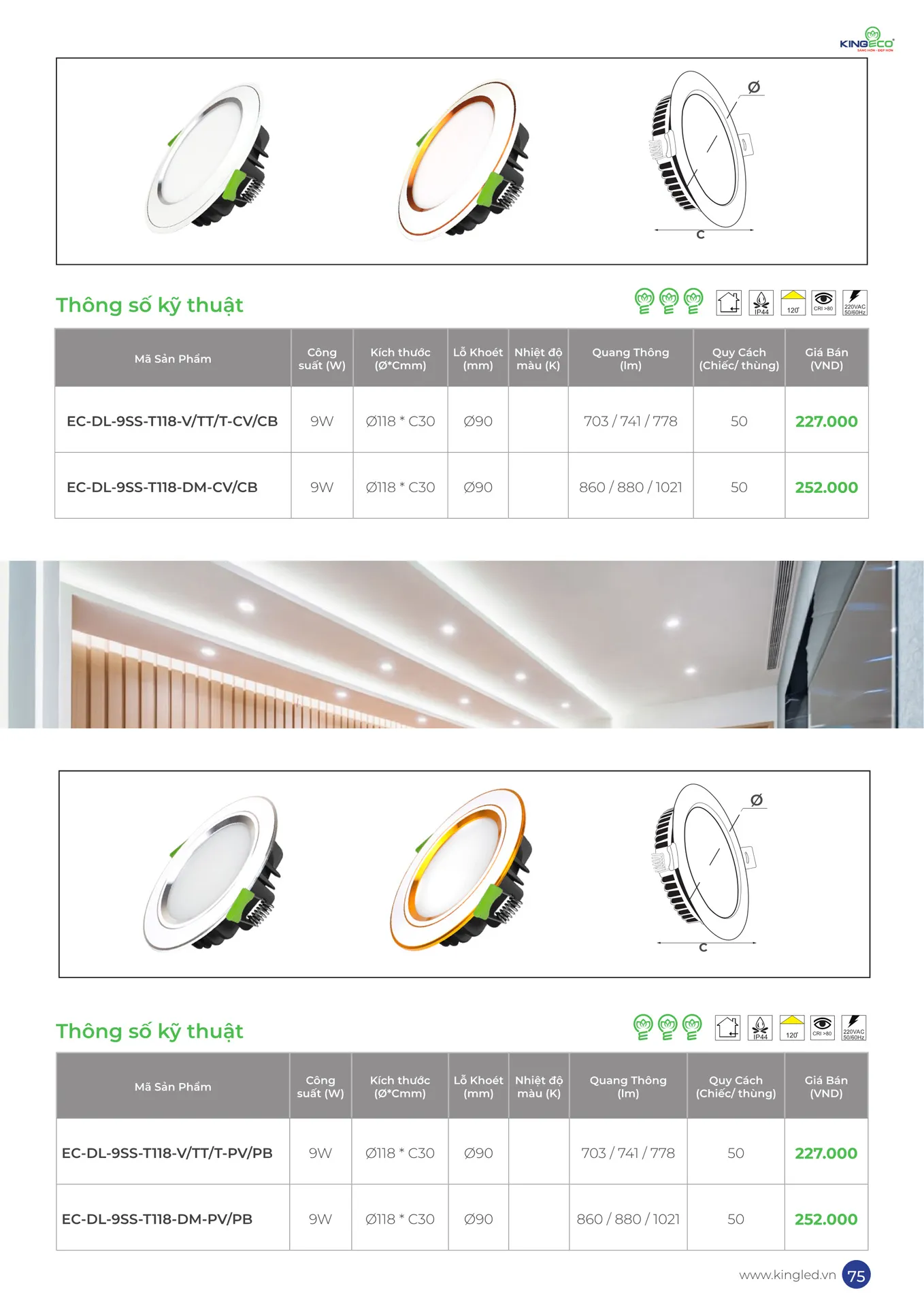 Catalogue Đèn KINGLED & KINGECO 2026 - Trang 75)