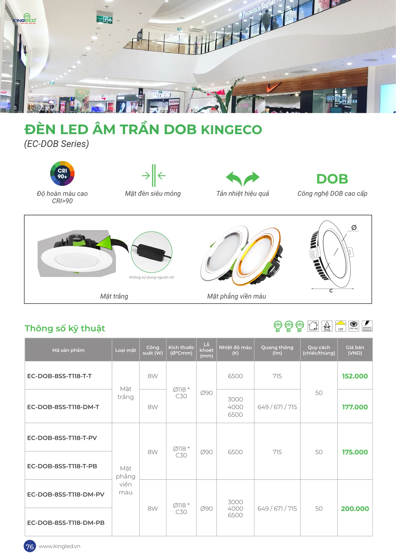 Catalogue Đèn KINGLED & KINGECO 2026 - Trang 76)