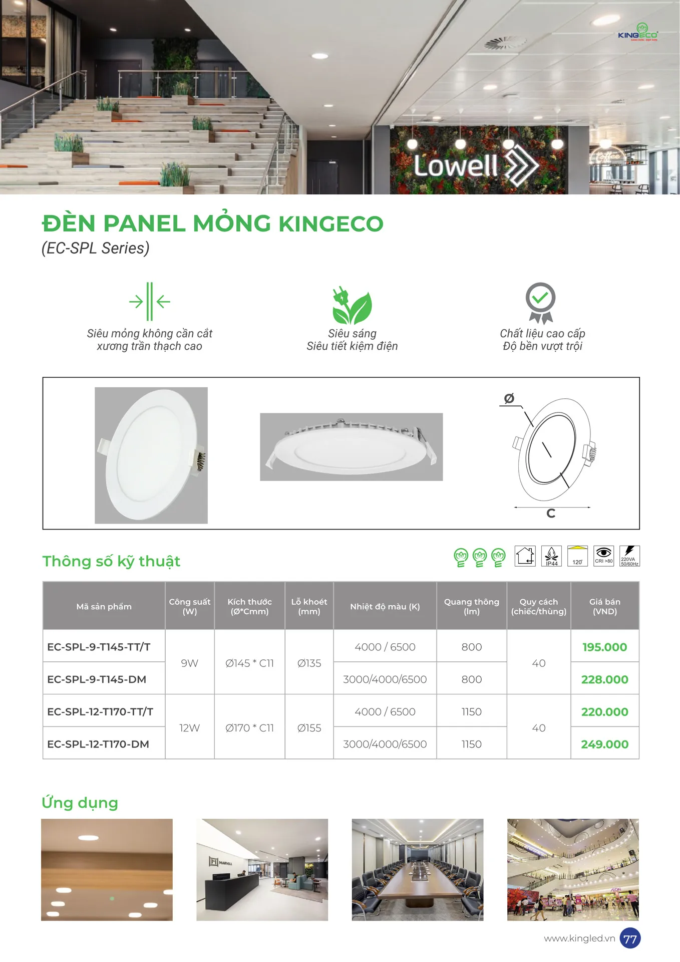 Catalogue Đèn KINGLED & KINGECO 2026 - Trang 77)