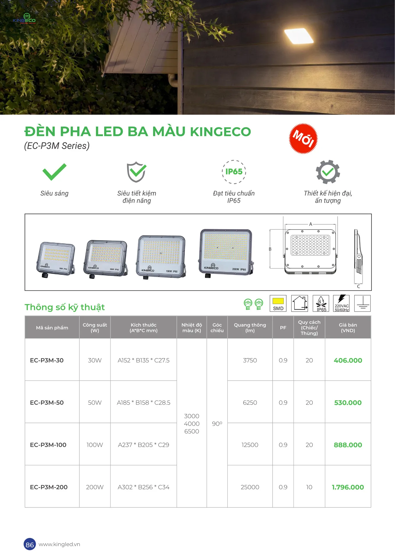 Catalogue Đèn KINGLED & KINGECO 2026 - Trang 86)