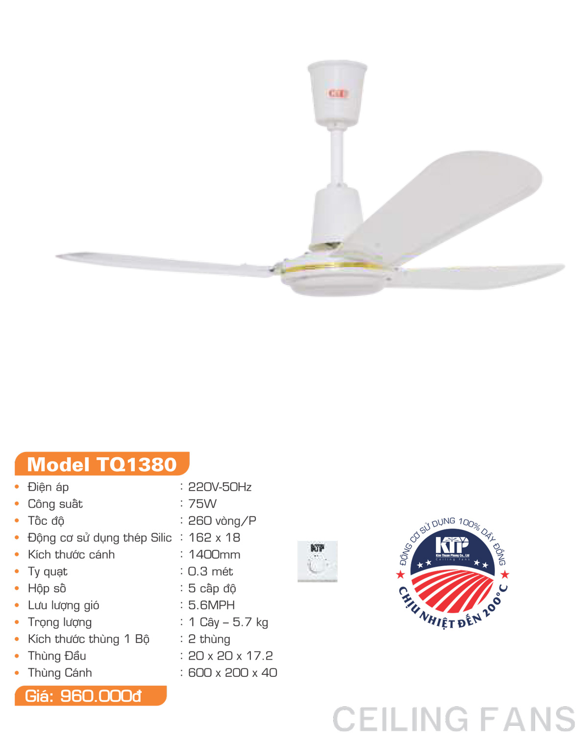 Catalogue Quạt trang trí Kim Thuận Phong 2023 - Trang 29)