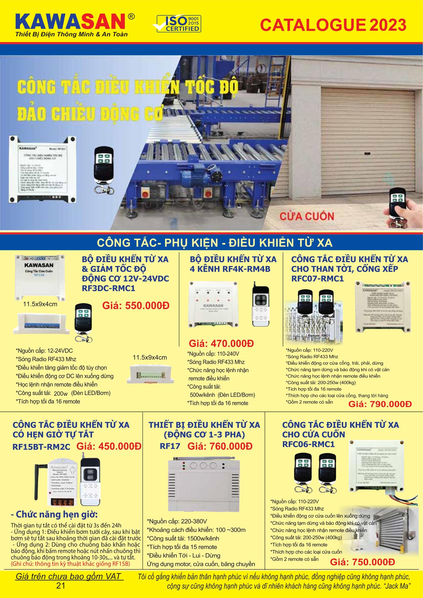 Catalogue Bảng Giá Kawasan 2023 mới nhất - Trang 23)