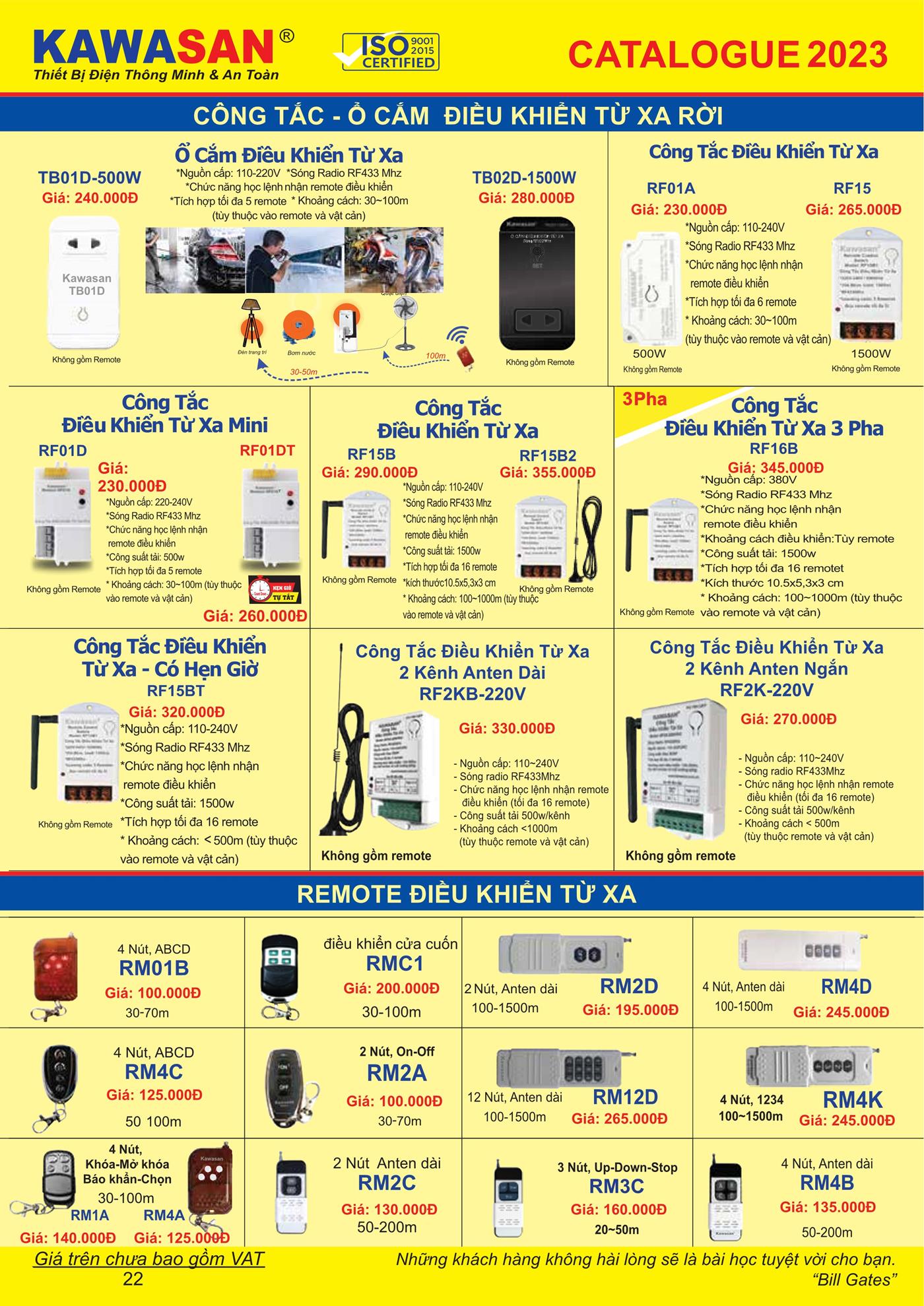 Catalogue Bảng Giá Kawasan 2023 mới nhất - Trang 24)