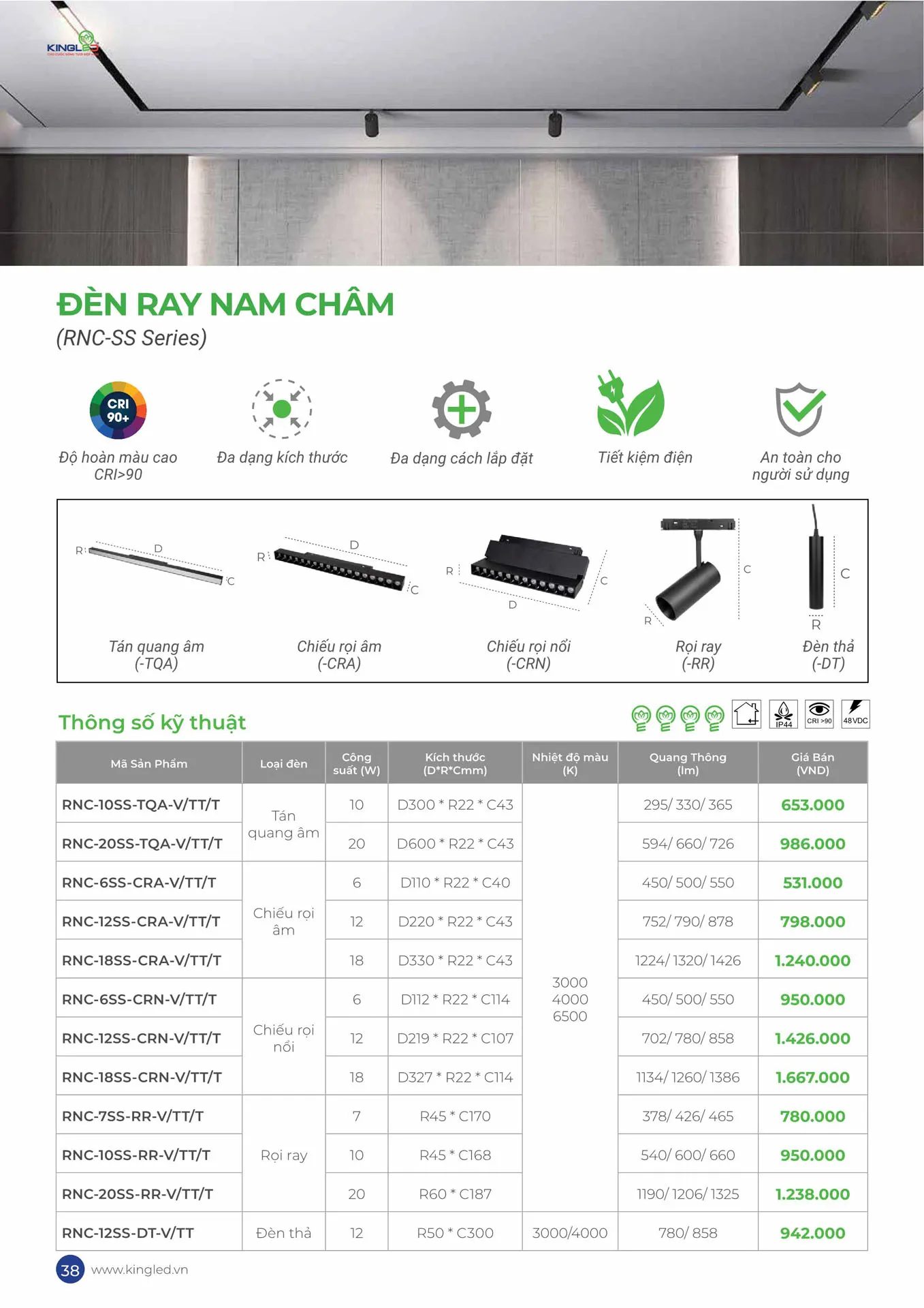 Catalogue Đèn KINGLED & KINGECO 2026 - Trang 38)