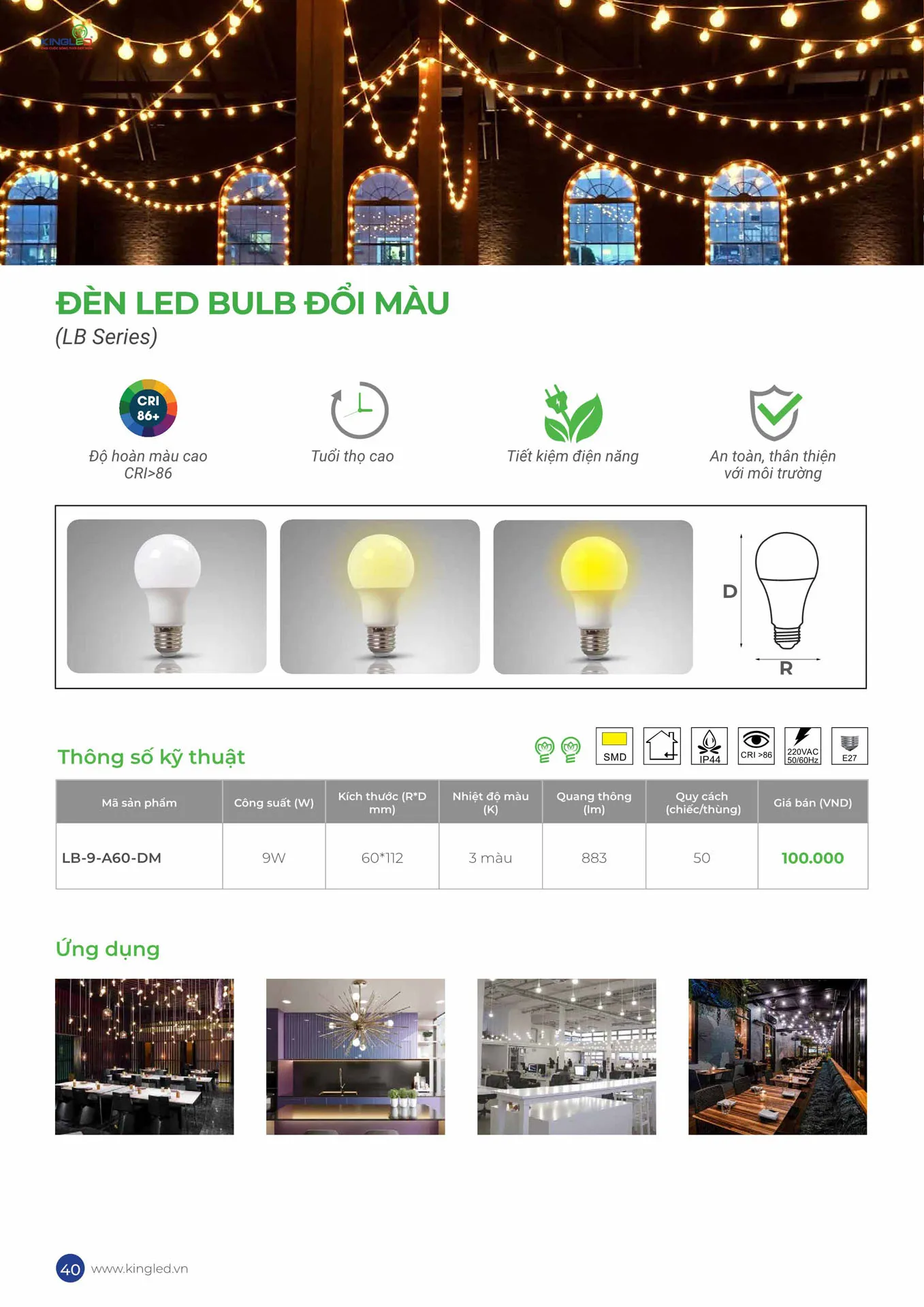 Catalogue Đèn KINGLED & KINGECO 2026 - Trang 40)