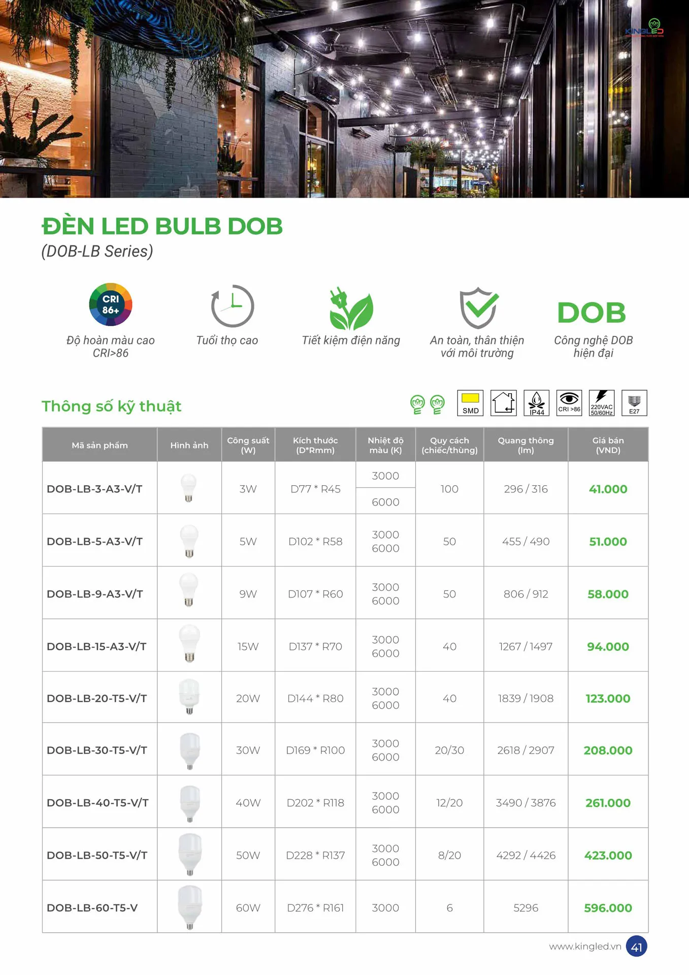 Catalogue Đèn KINGLED & KINGECO 2026 - Trang 41)