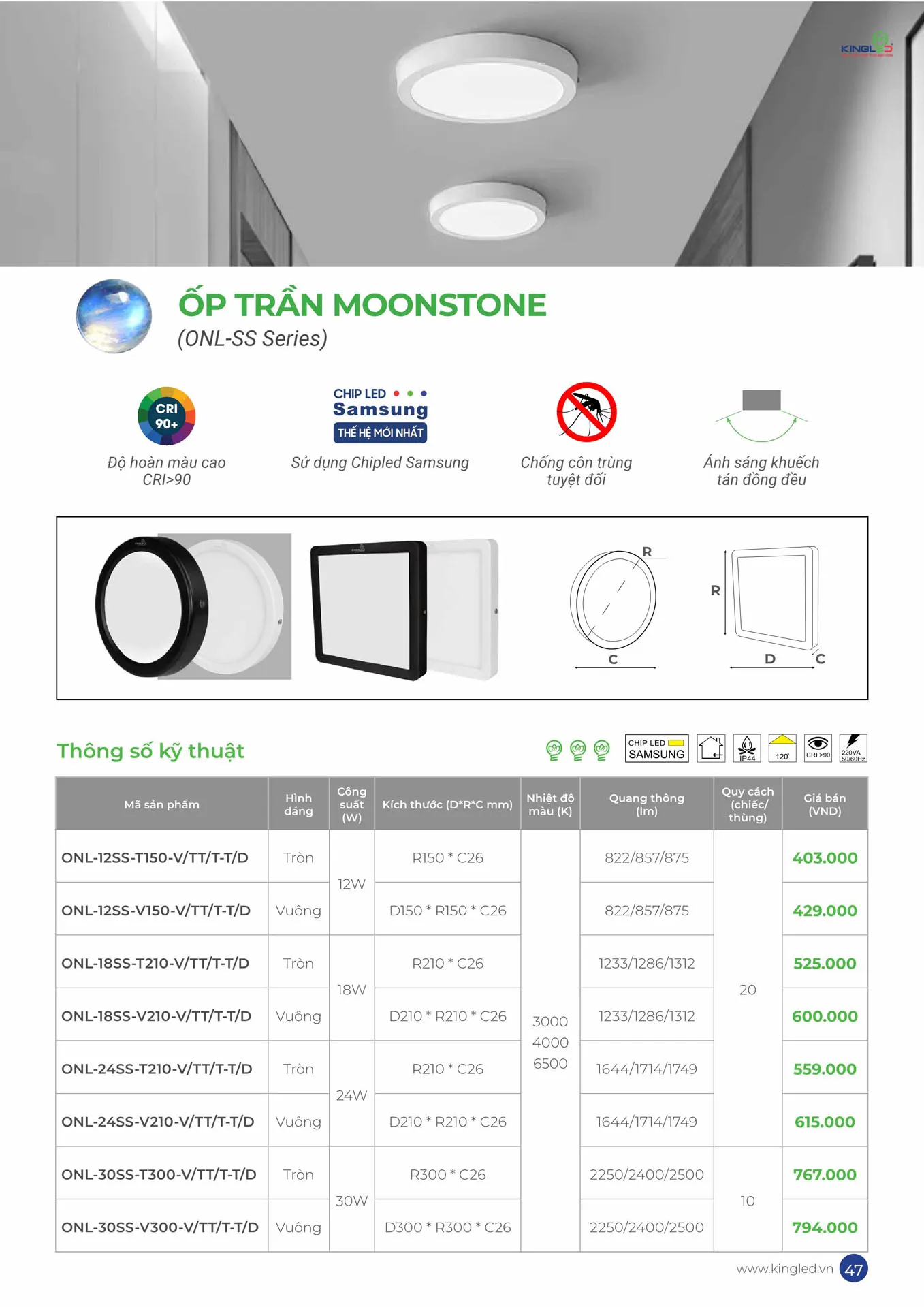 Catalogue Đèn KINGLED & KINGECO 2026 - Trang 47)