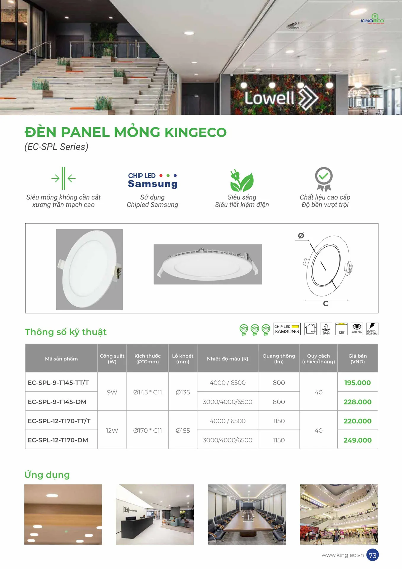 Catalogue Đèn KINGLED & KINGECO 2026 - Trang 73)
