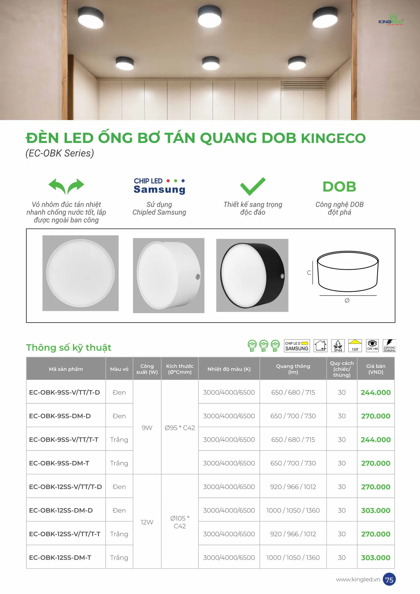 Catalogue Đèn KINGLED & KINGECO 2026 - Trang 75)
