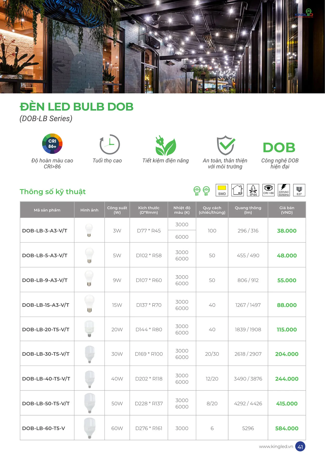 Catalogue Đèn KINGLED & KINGECO 2025 - Trang 41)