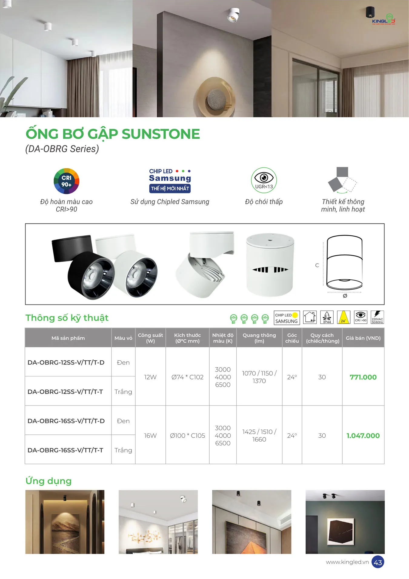 Catalogue Đèn KINGLED & KINGECO 2025 - Trang 43)