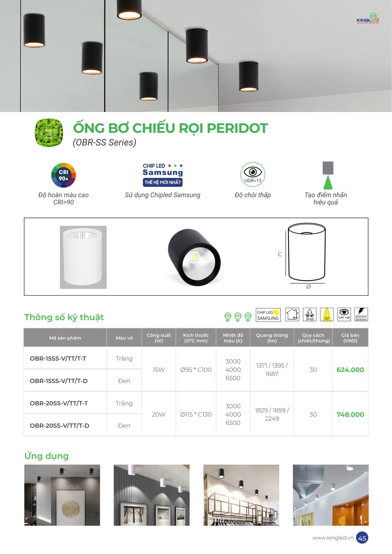 Catalogue Đèn KINGLED & KINGECO 2025 - Trang 45)
