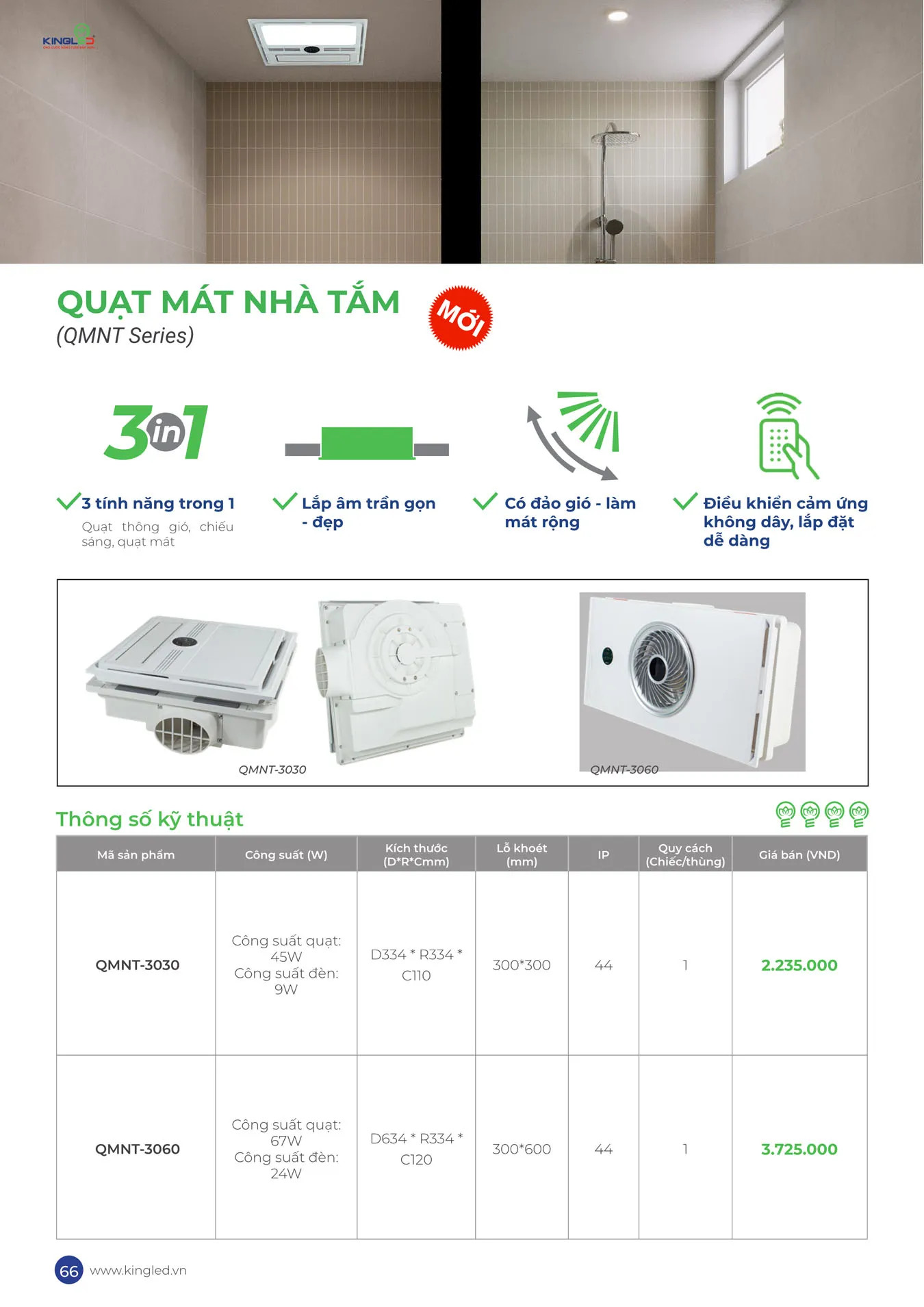 Catalogue Đèn KINGLED & KINGECO 2025 - Trang 66)