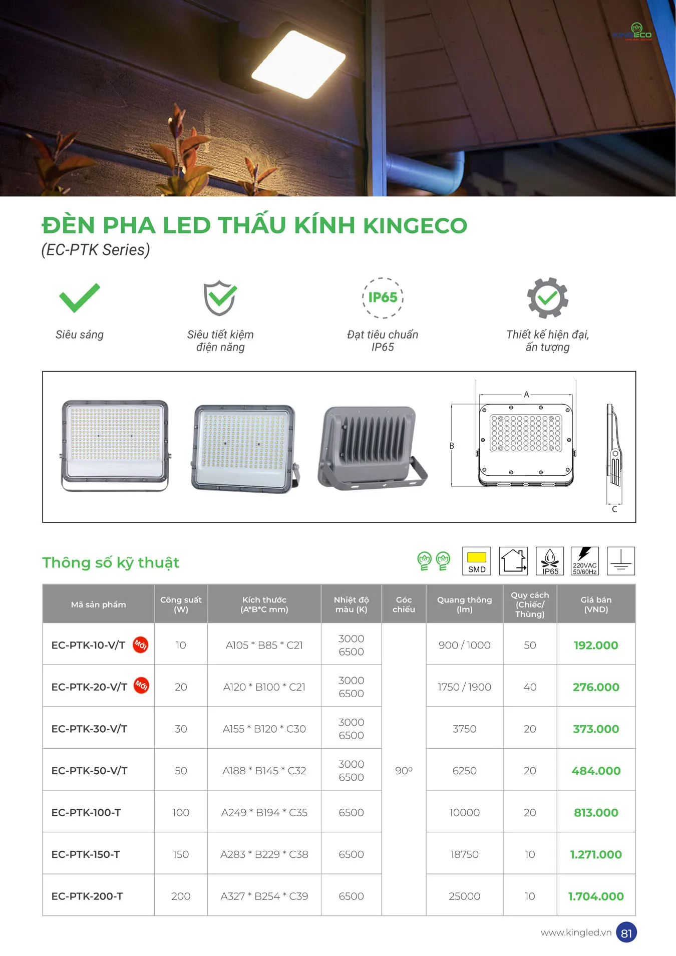 Catalogue Đèn KINGLED & KINGECO 2025 - Trang 81)
