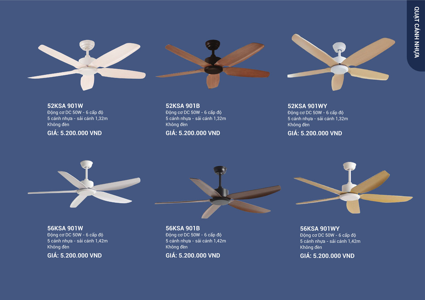 Bảng Giá Quạt Trần & Đèn Trang Trí Klasse 2025 - Trang 5)