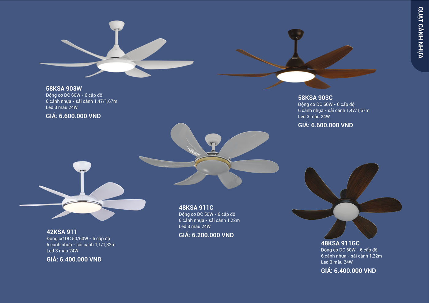 Bảng Giá Quạt Trần & Đèn Trang Trí Klasse 2025 - Trang 7)