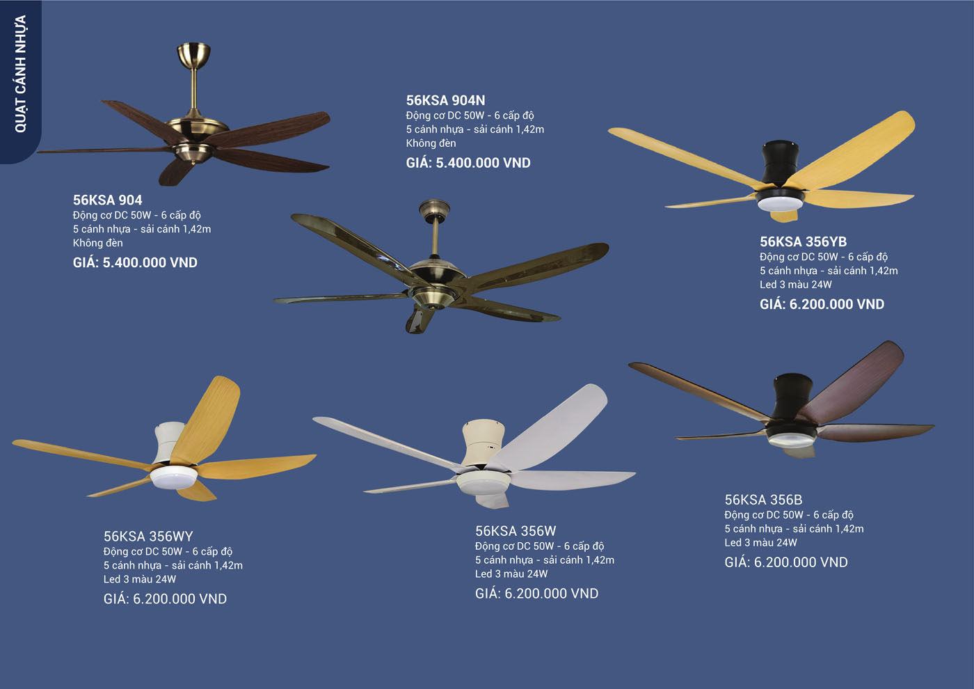 Bảng Giá Quạt Trần & Đèn Trang Trí Klasse 2025 - Trang 16)