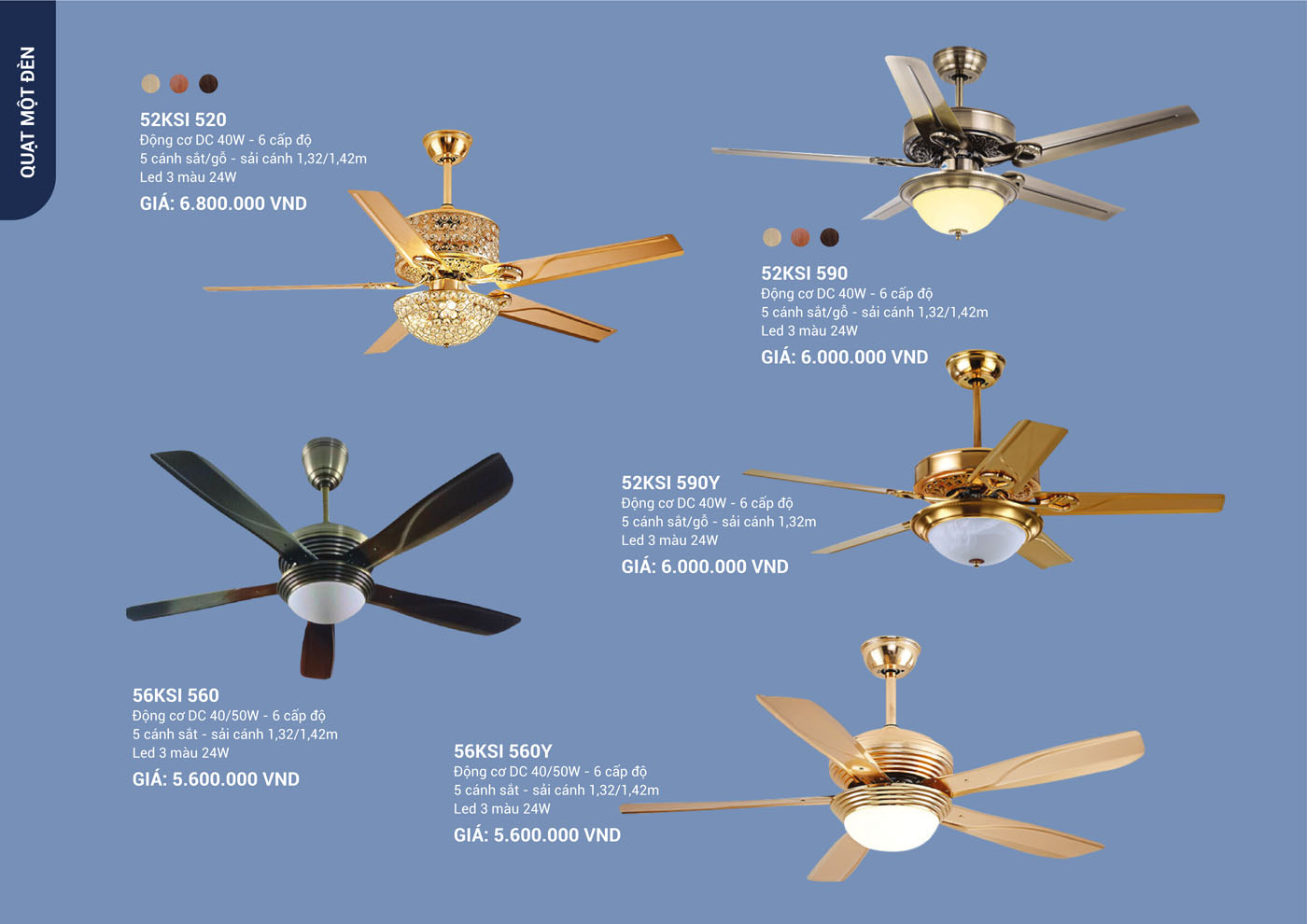 Bảng Giá Quạt Trần & Đèn Trang Trí Klasse 2025 - Trang 22)