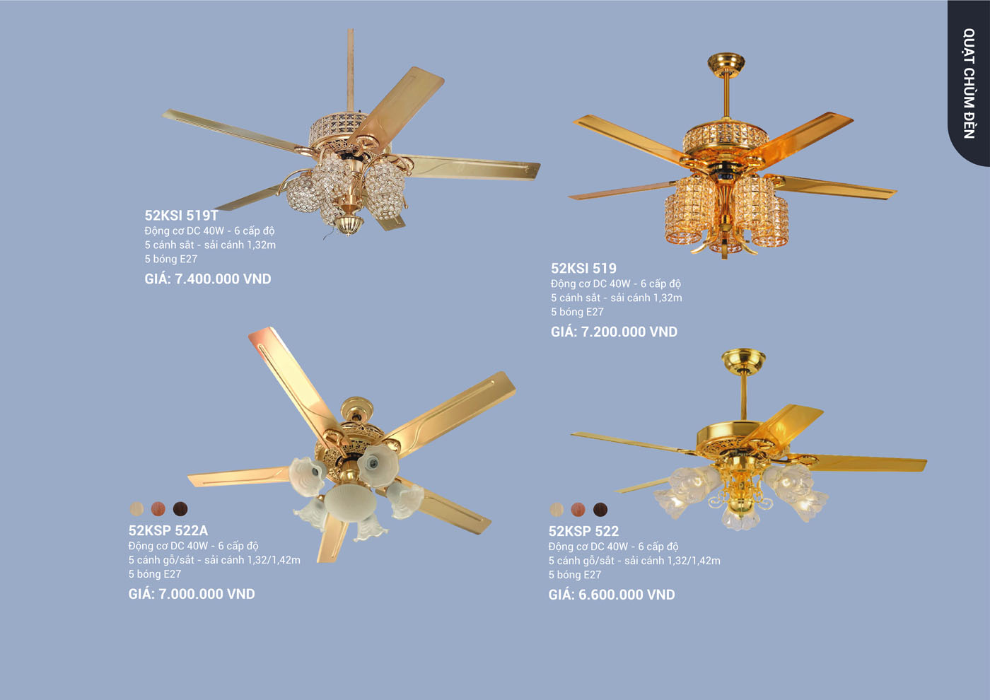 Bảng Giá Quạt Trần & Đèn Trang Trí Klasse 2025 - Trang 31)