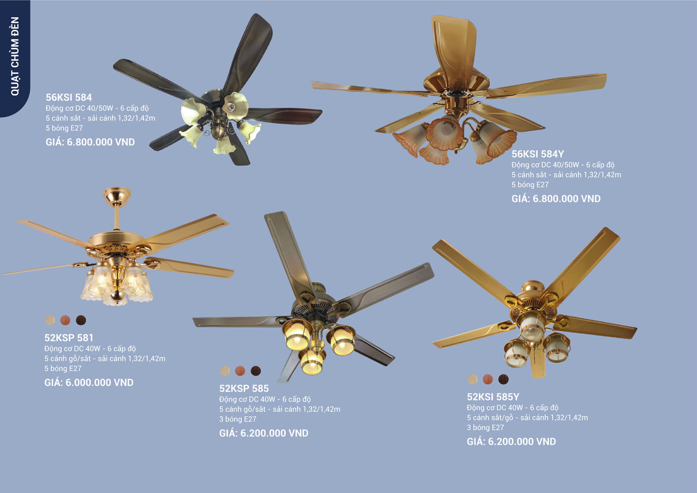Bảng Giá Quạt Trần & Đèn Trang Trí Klasse 2025 - Trang 32)