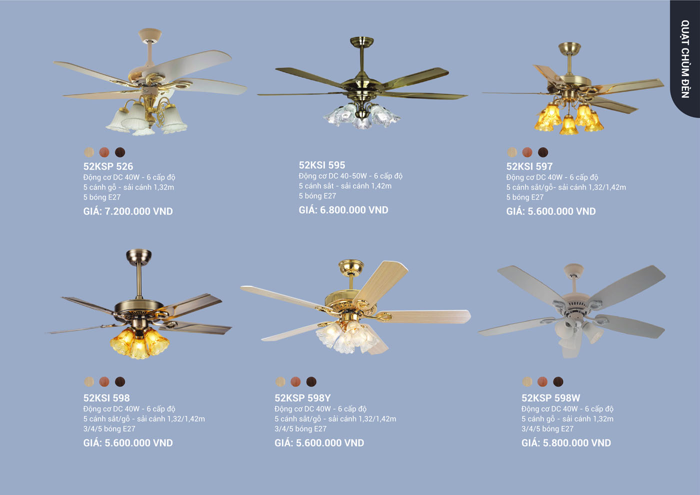 Bảng Giá Quạt Trần & Đèn Trang Trí Klasse 2025 - Trang 35)