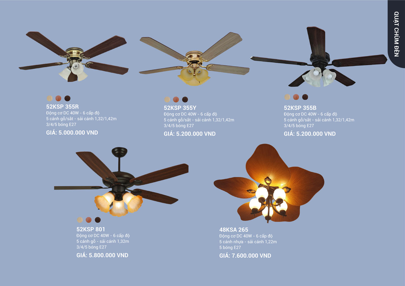 Bảng Giá Quạt Trần & Đèn Trang Trí Klasse 2025 - Trang 37)