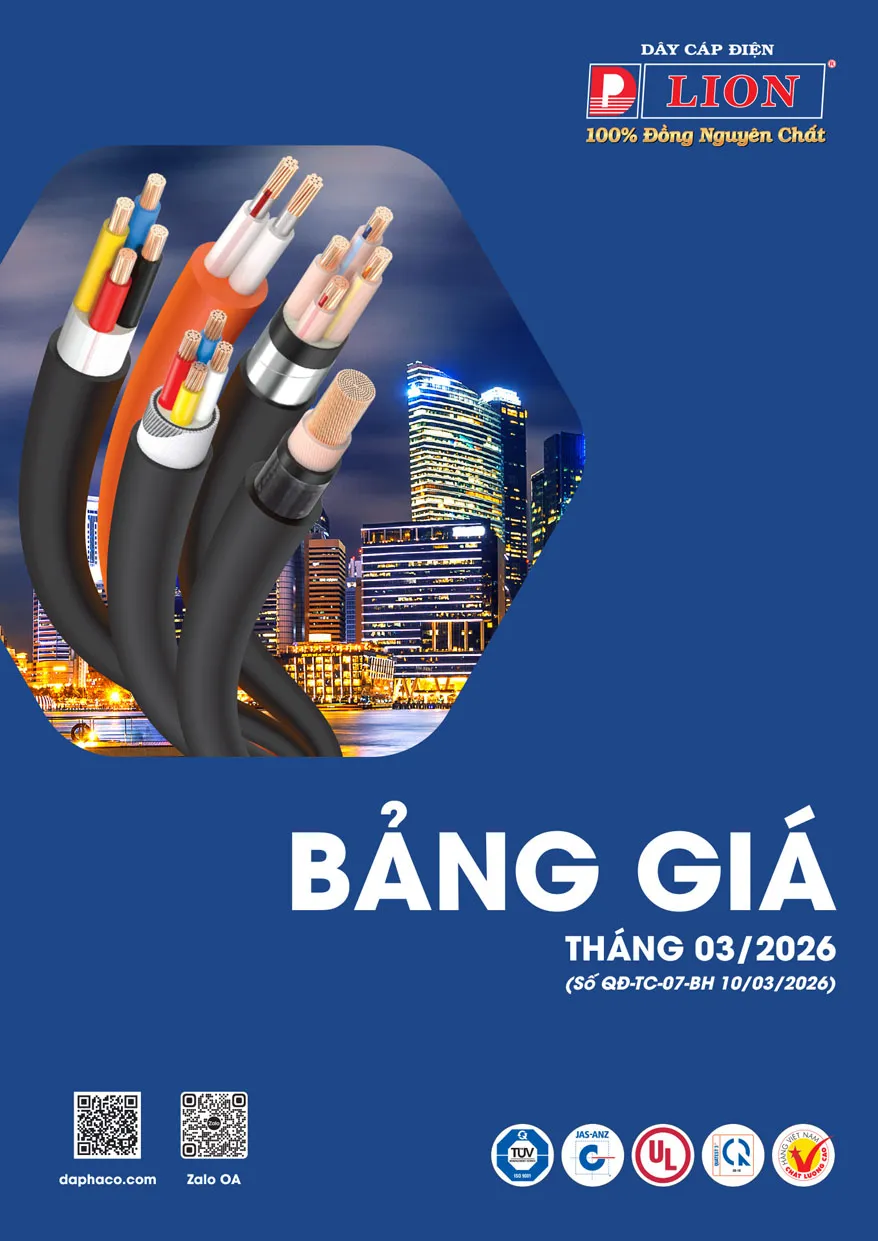 Bảng Giá Cáp Điện LION 2026 - Trang 1)