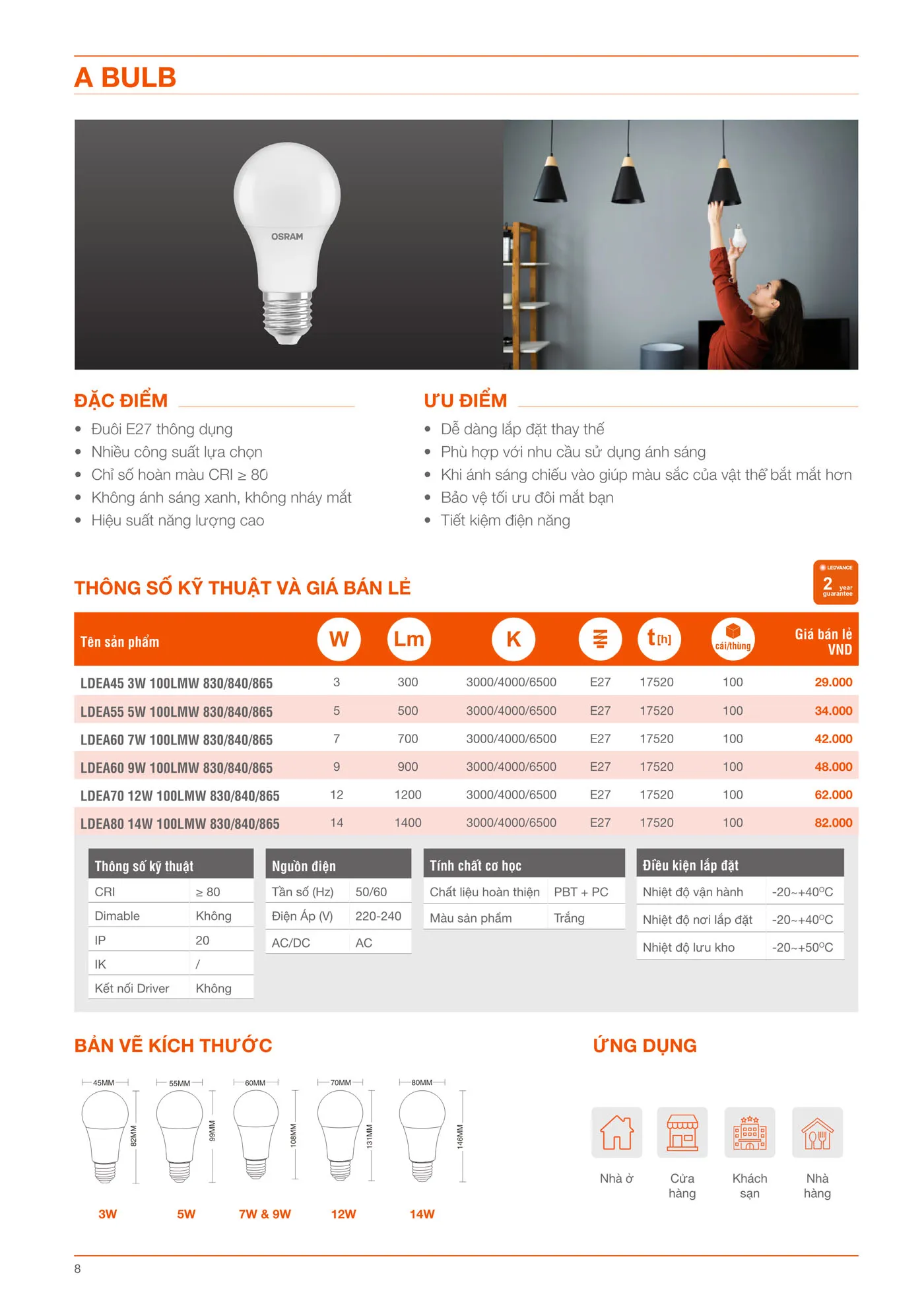 Bảng Giá Đèn LED LEDVANCE mới nhất 2025 - Trang 8)
