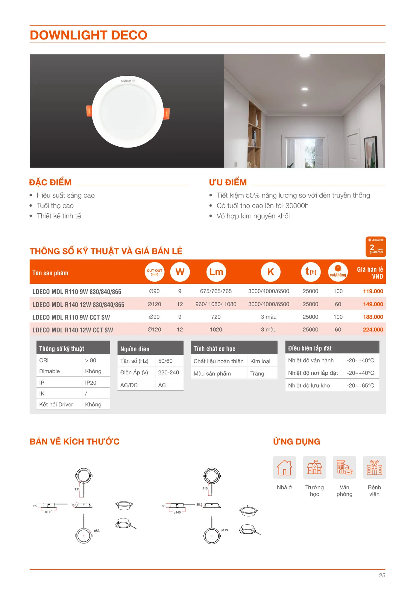 Bảng Giá Đèn LED LEDVANCE mới nhất 2025 - Trang 25)