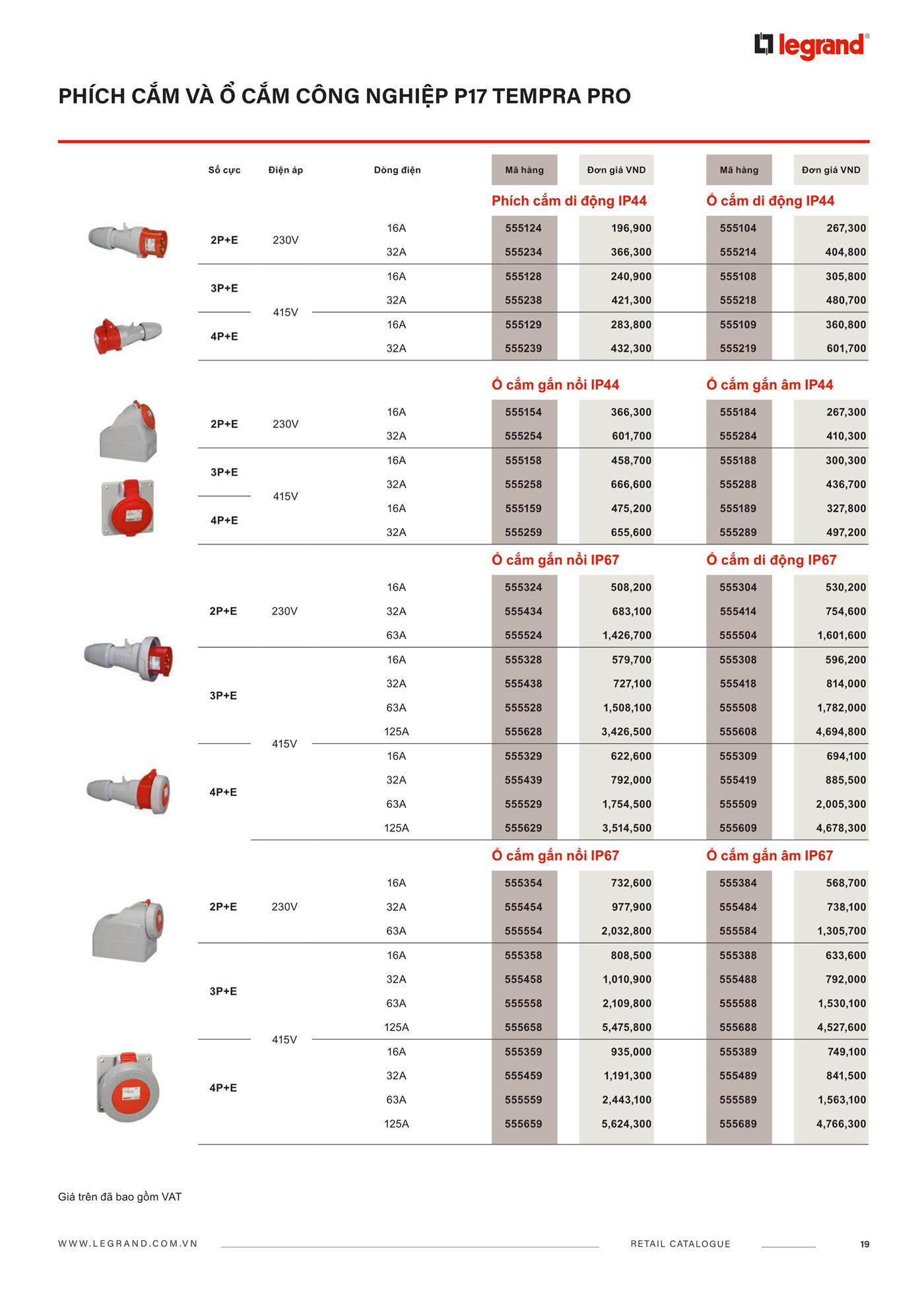 Bảng Giá Thiết Bị Điện Legrand 2023 - Trang 18)