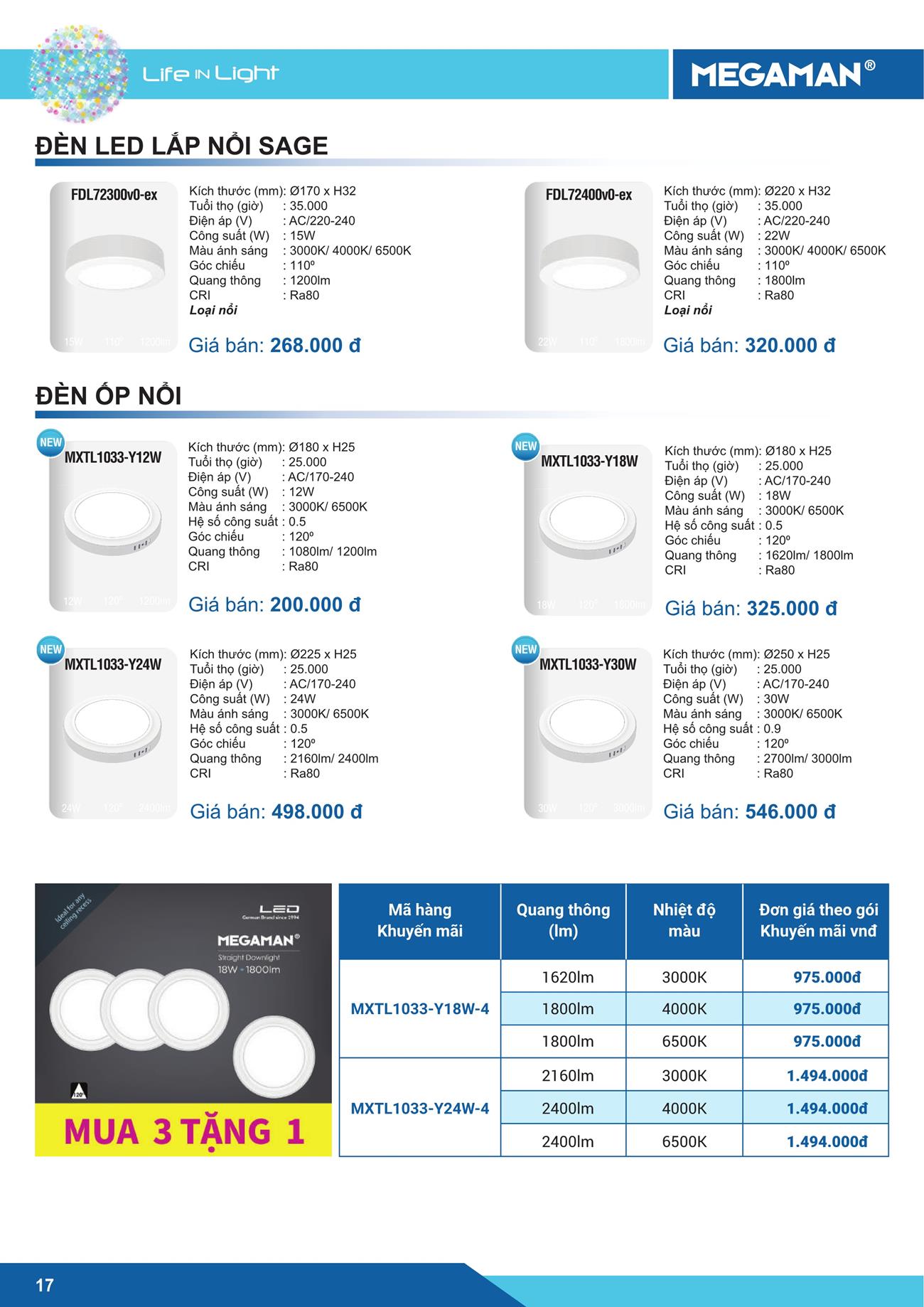 Bảng Giá LED MEGAMAN 2023 - Trang 18)