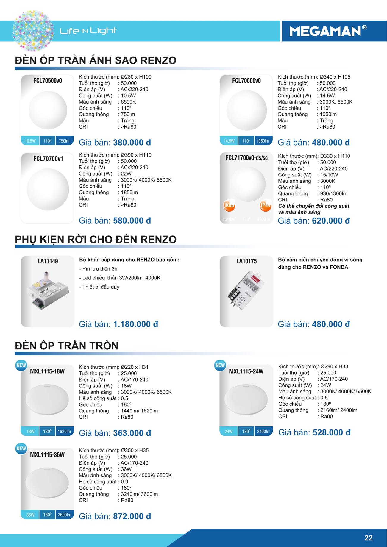 Bảng Giá LED MEGAMAN 2023 - Trang 23)