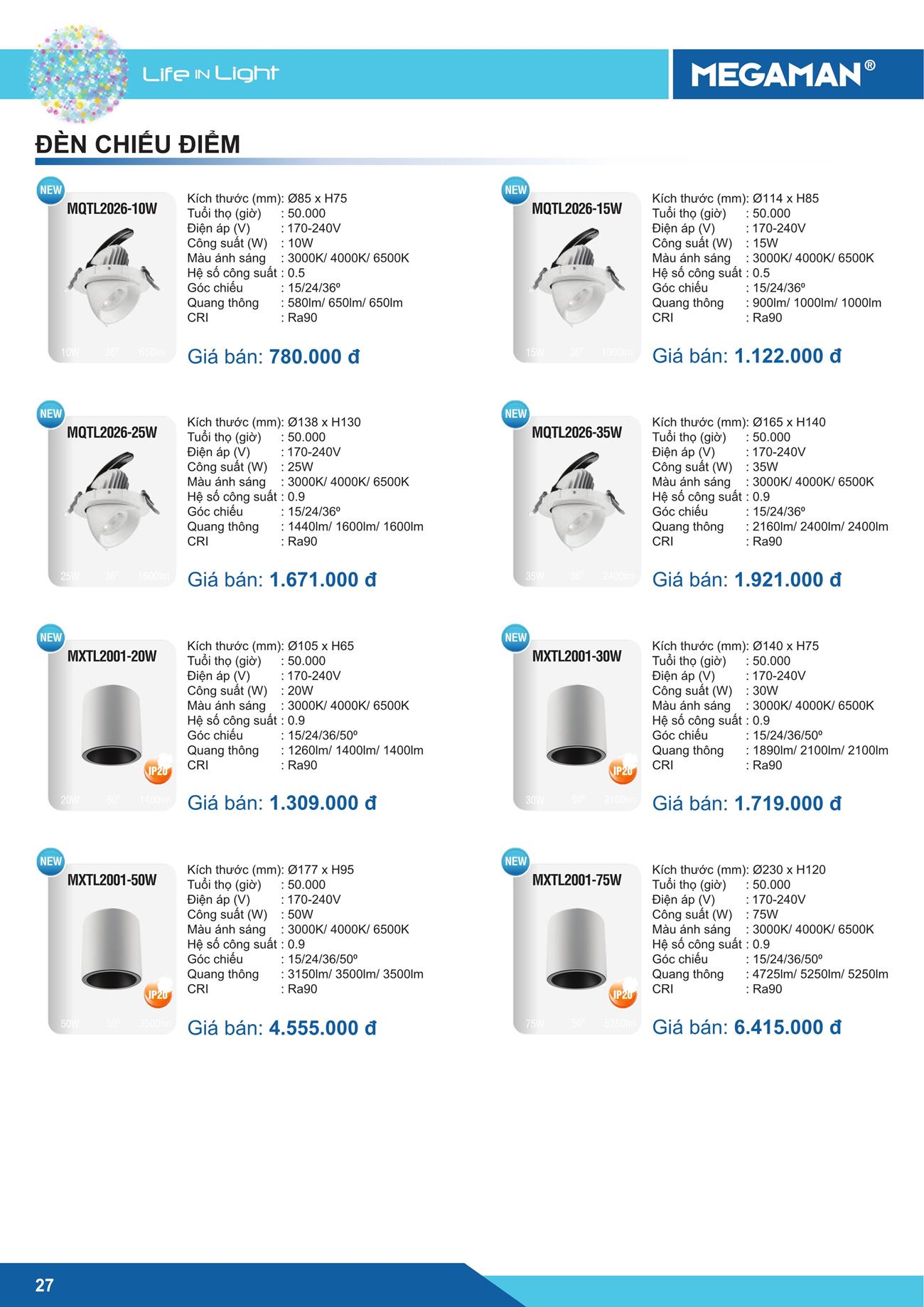 Bảng Giá LED MEGAMAN 2023 - Trang 28)