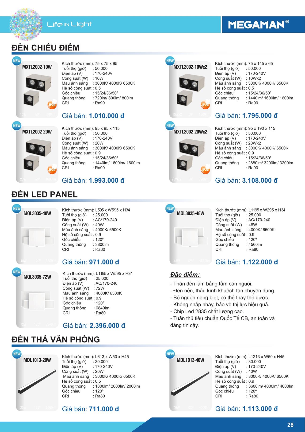 Bảng Giá LED MEGAMAN 2023 - Trang 29)
