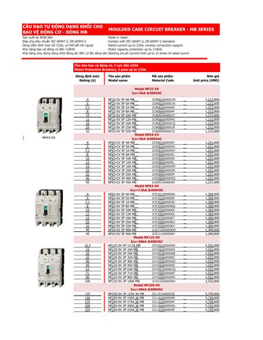 Bảng giá thiết bị điện Mitsubishi 2023 - Trang 11)