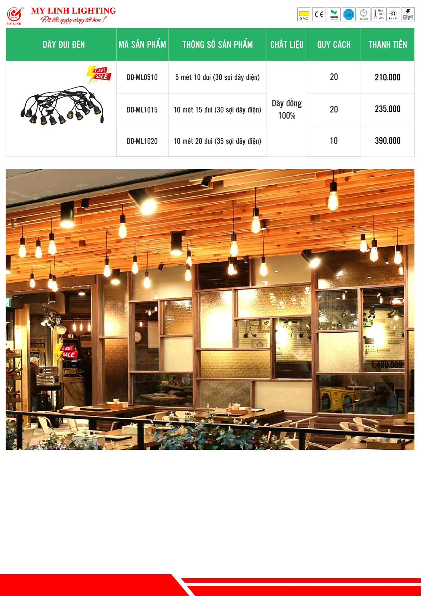 Bảng Giá Đèn LED Mỹ Linh Lighting 2026 - Trang 41)
