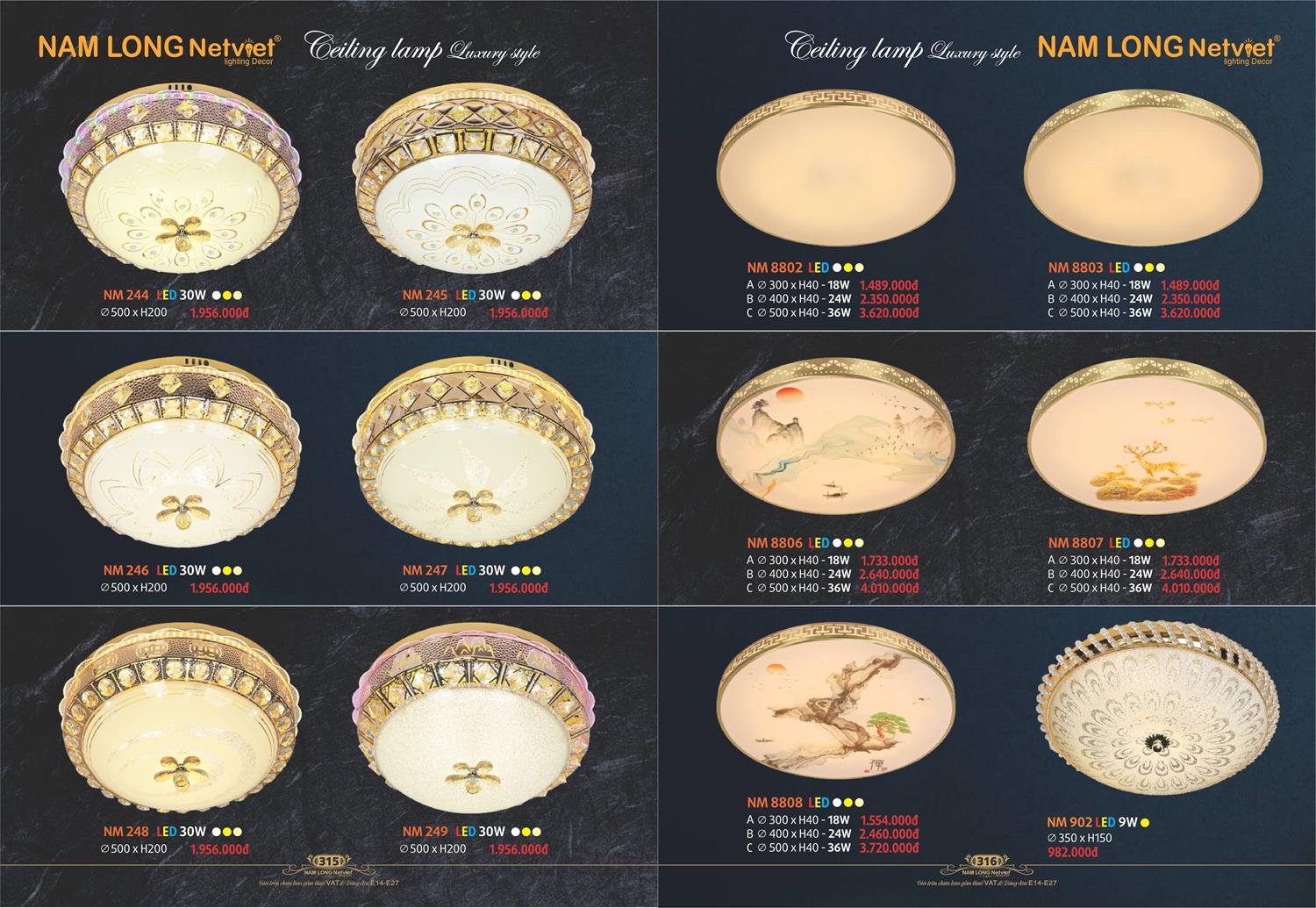 Catalogue Đèn Trang Trí Nam Long Netviet 2023 - Trang 159)