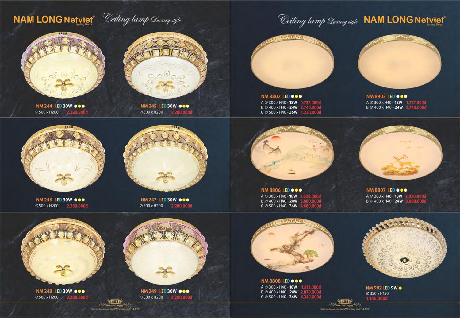 Catalogue Đèn Trang Trí Nam Long Netviet 2023 - Trang 204)