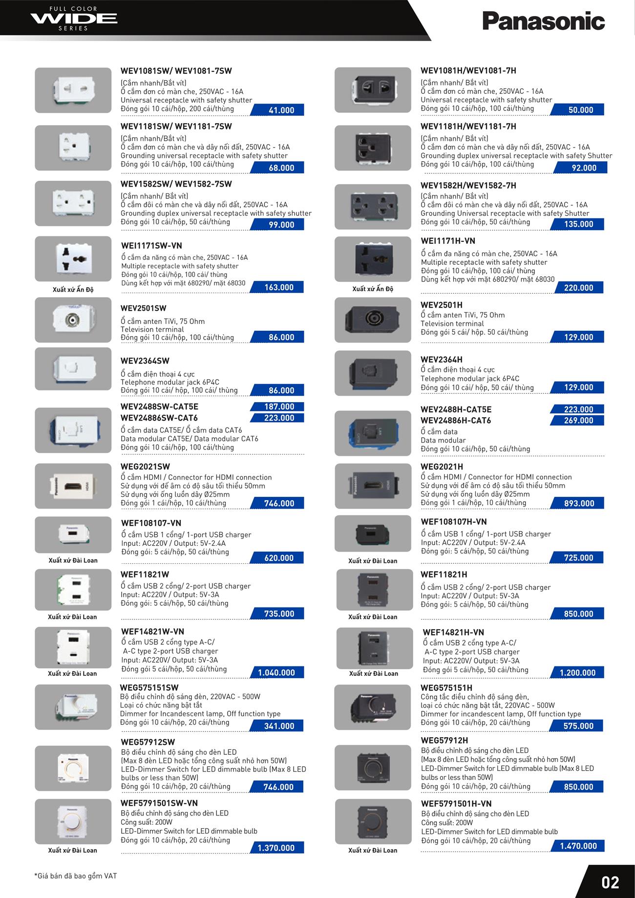 Bảng giá Panasonic 2023 - Trang 4)