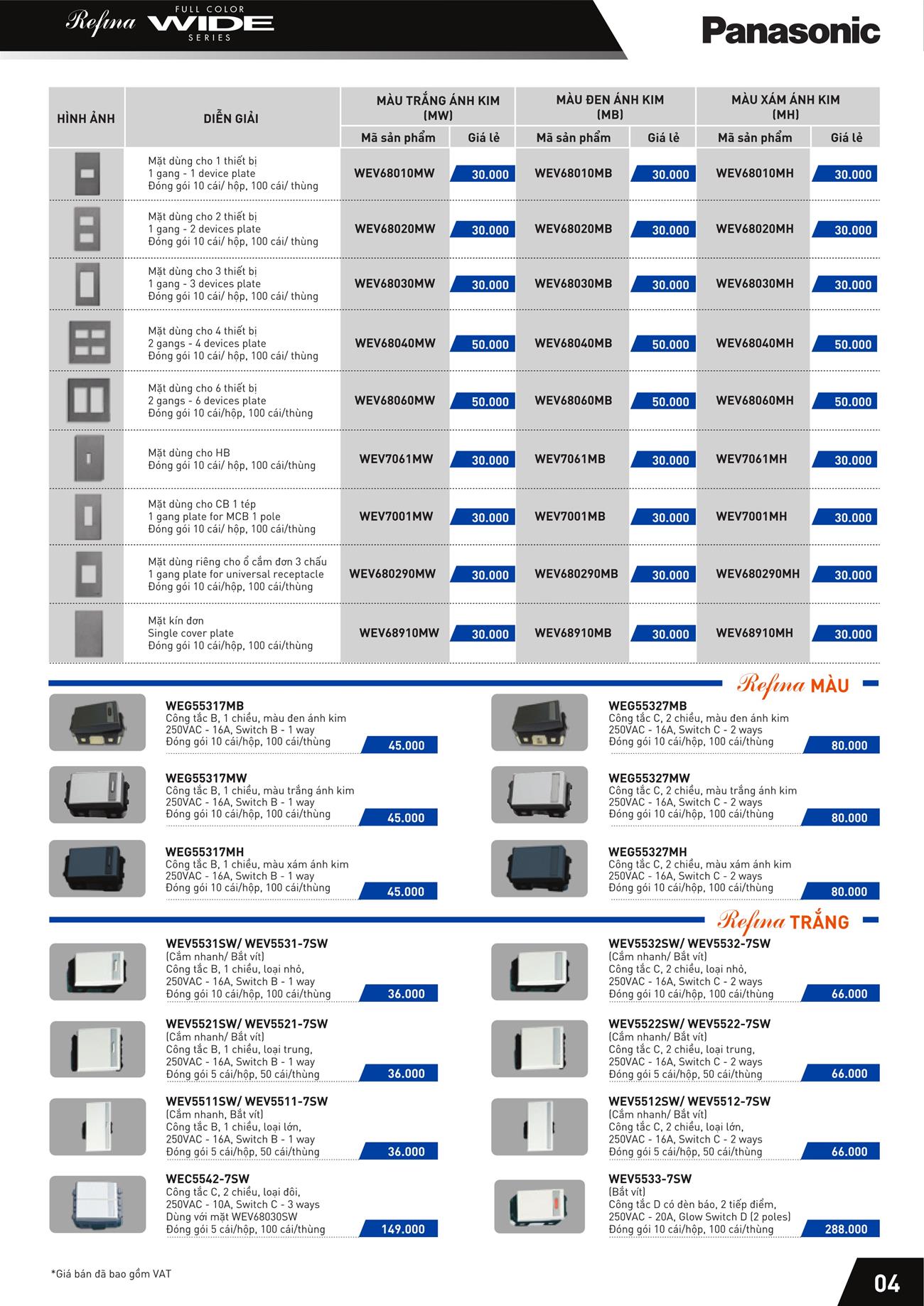 Bảng giá Panasonic 2023 - Trang 6)