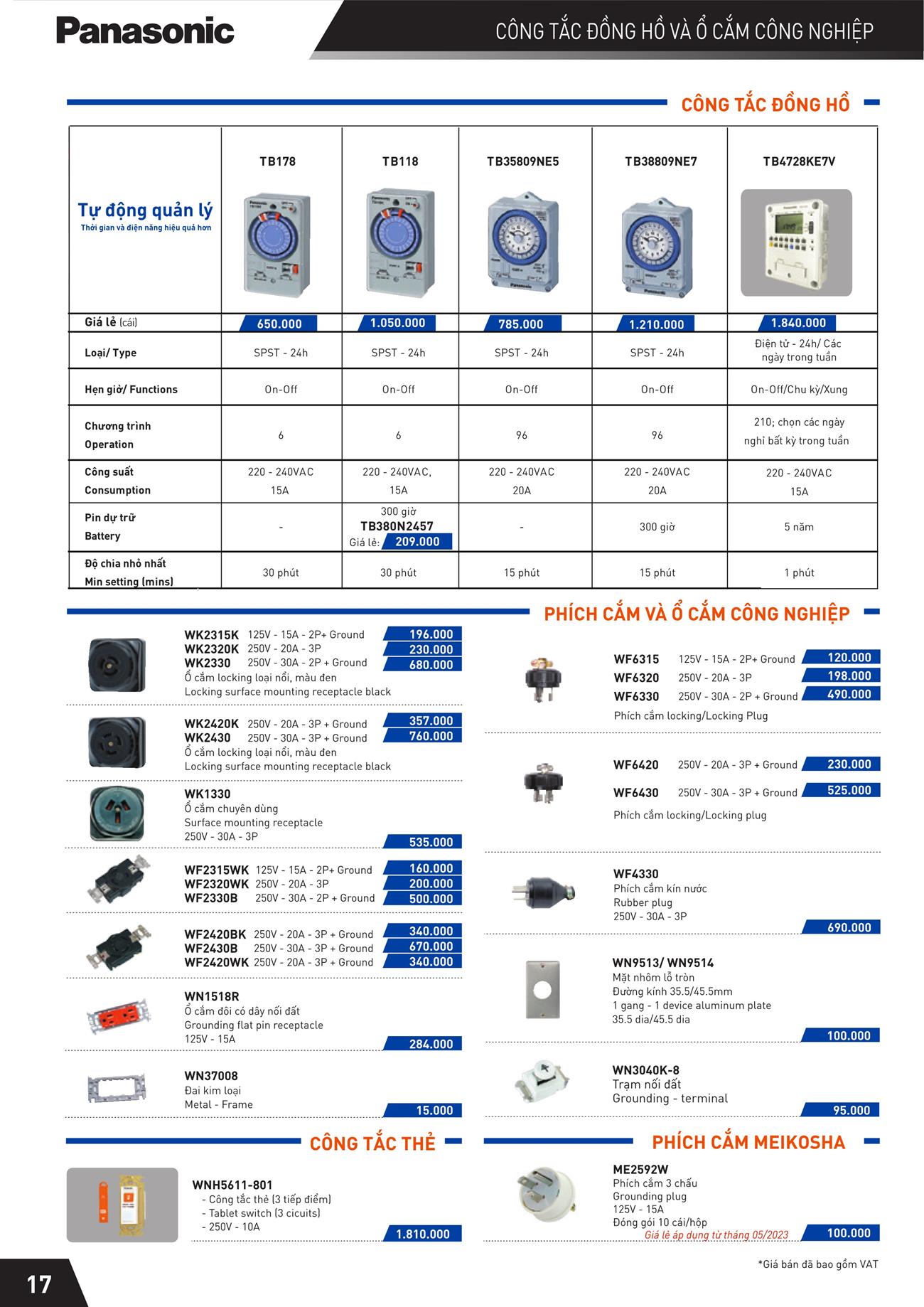 Bảng giá Panasonic 2023 - Trang 19)