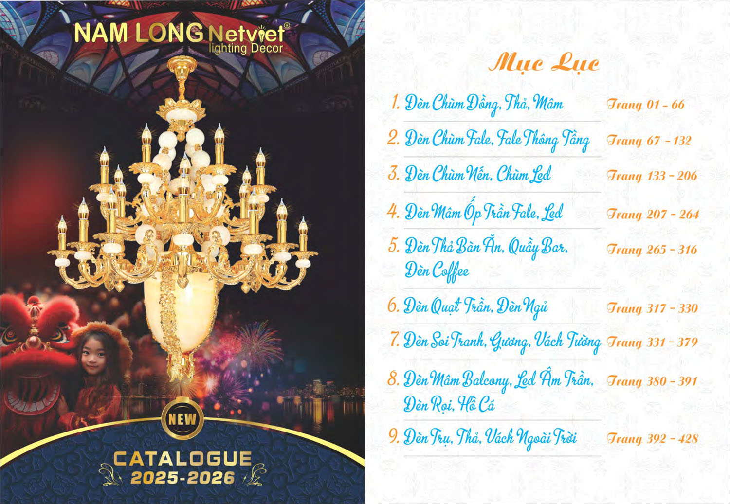 Catalogue Đèn Chùm Đồng Nam Long Netviet 2025 - Trang 1)