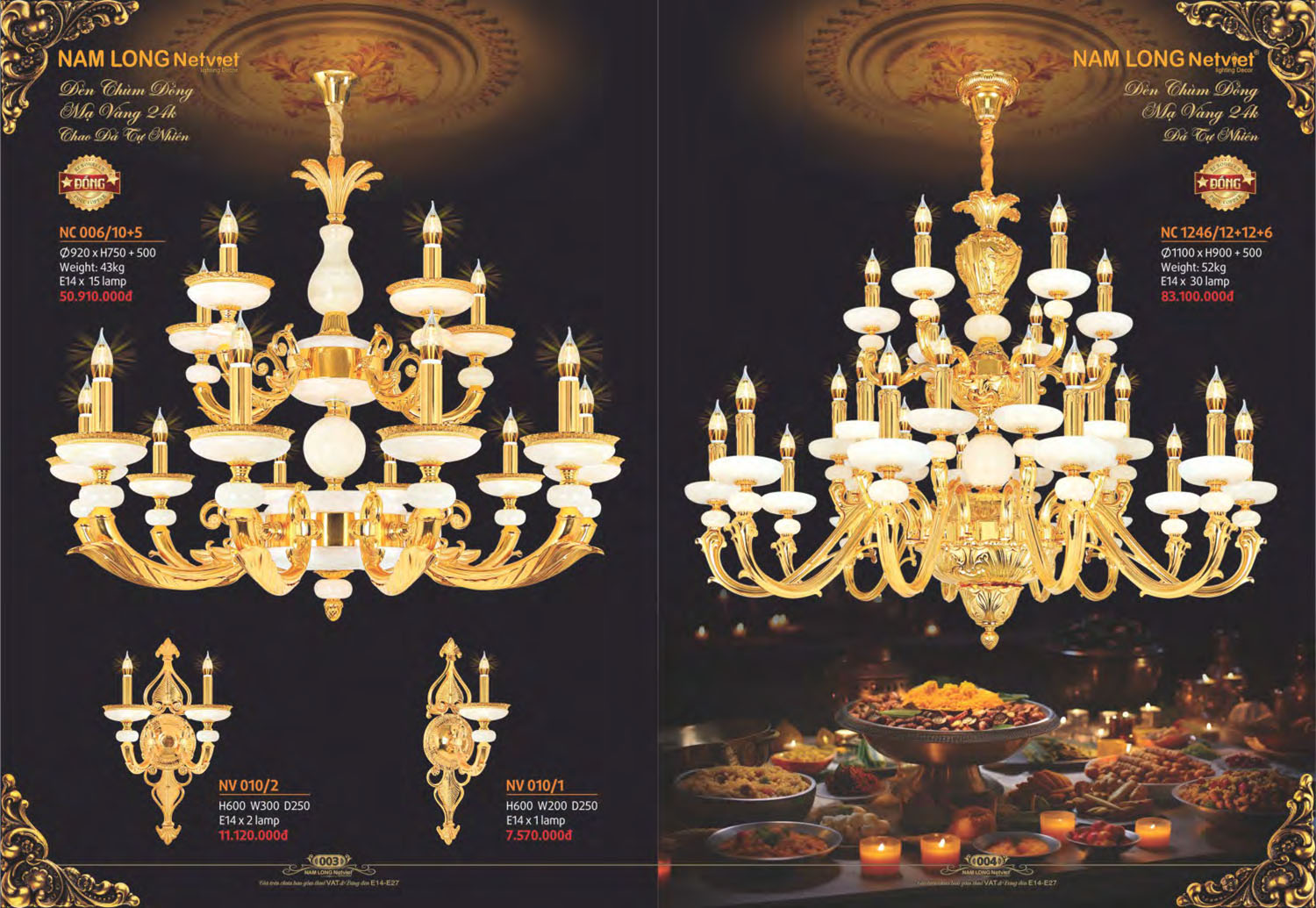 Catalogue Đèn Chùm Đồng Nam Long Netviet 2025 - Trang 3)