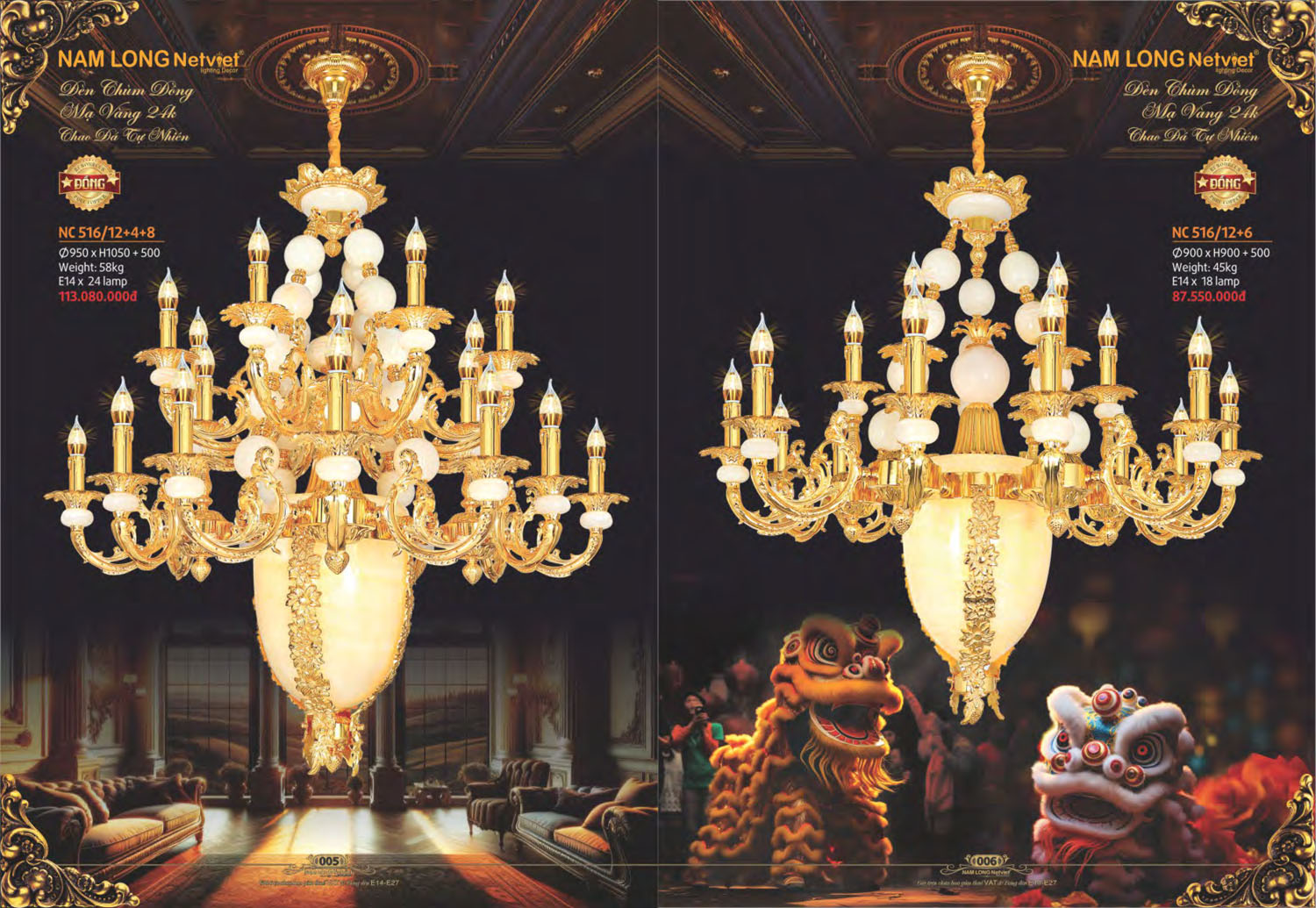 Catalogue Đèn Chùm Đồng Nam Long Netviet 2025 - Trang 4)