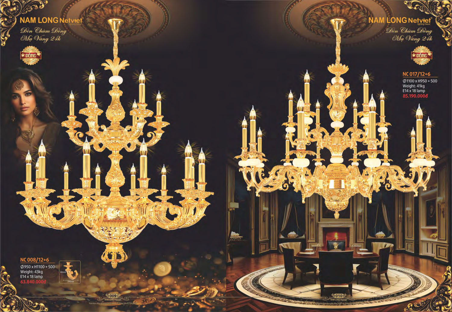 Catalogue Đèn Chùm Đồng Nam Long Netviet 2025 - Trang 6)
