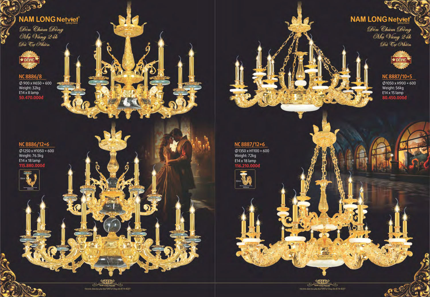 Catalogue Đèn Chùm Đồng Nam Long Netviet 2025 - Trang 8)