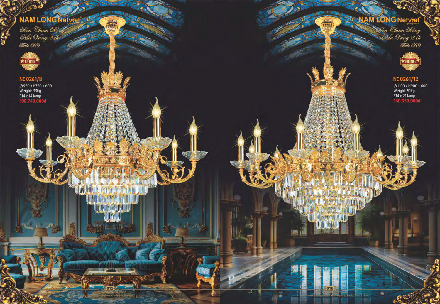 Catalogue Đèn Chùm Đồng Nam Long Netviet 2025 - Trang 9)