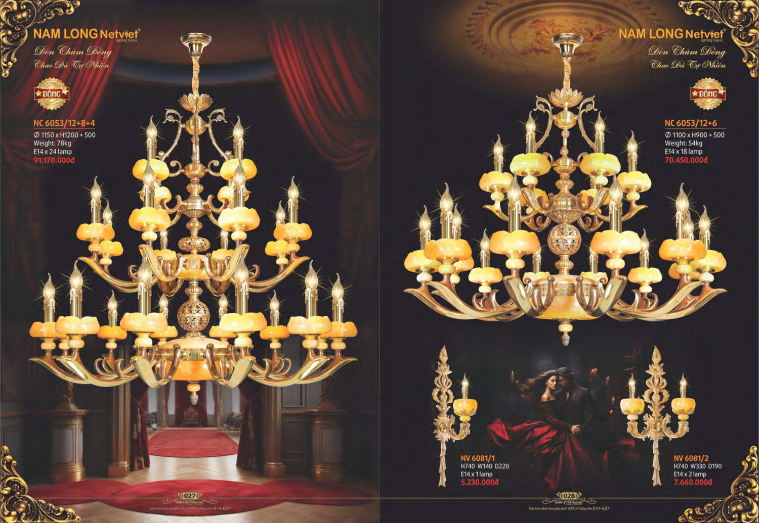 Catalogue Đèn Chùm Đồng Nam Long Netviet 2025 - Trang 15)